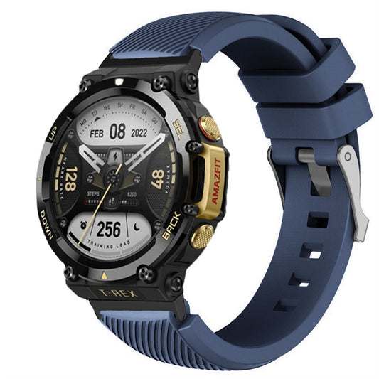 For Huami Amazfit T-Rex 2 Twill Design Adjustable Silicone Watchband Smart Watch Replacement Strap