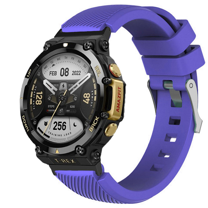 For Huami Amazfit T-Rex 2 Twill Design Adjustable Silicone Watchband Smart Watch Replacement Strap