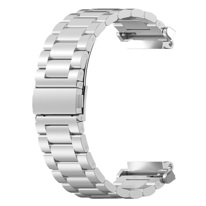 For Huami Amazfit T-Rex 2 Three-bead Wrist Strap Stainless Steel Anti-wear Smart Watch Band with Foldable Buckle
