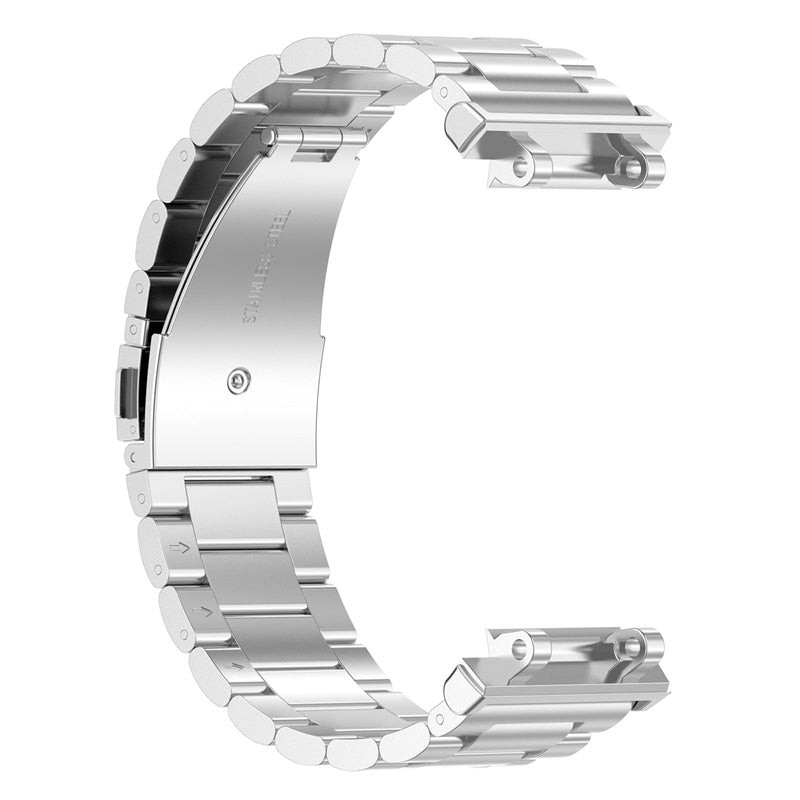 For Huami Amazfit T-Rex 2 Three-bead Wrist Strap Stainless Steel Anti-wear Smart Watch Band with Foldable Buckle
