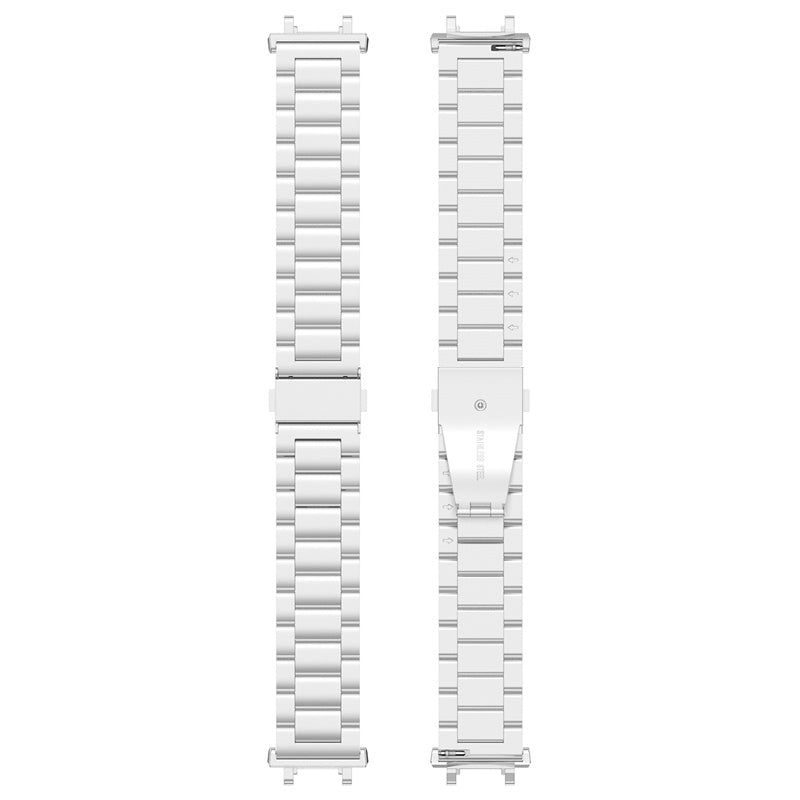 For Huami Amazfit T-Rex 2 Three-bead Wrist Strap Stainless Steel Anti-wear Smart Watch Band with Foldable Buckle