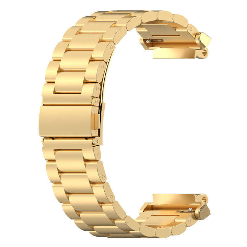 For Huami Amazfit T-Rex 2 Smart Watch Band Three-bead Stainless Steel Wrist Strap with Foldable Buckle