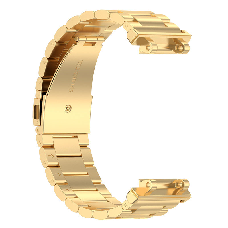 For Huami Amazfit T-Rex 2 Smart Watch Band Three-bead Stainless Steel Wrist Strap with Foldable Buckle