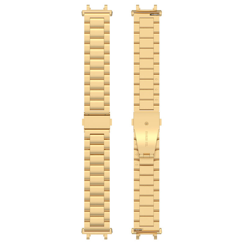 For Huami Amazfit T-Rex 2 Smart Watch Band Three-bead Stainless Steel Wrist Strap with Foldable Buckle