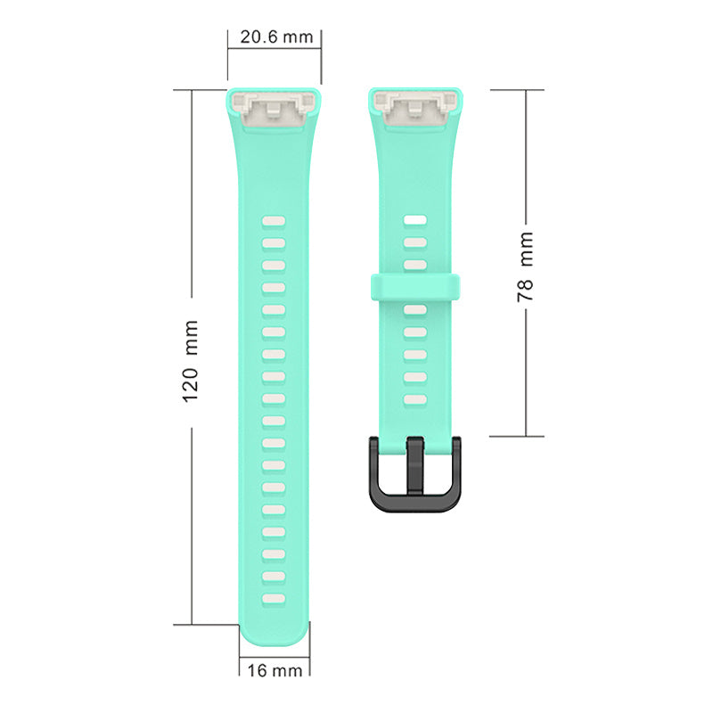 For Huawei Band 6 Soft Silicone Sports Wristband with Transparent TPU Case Full Around Bumper Frame Cover