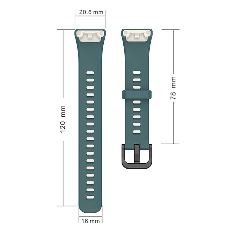 For Huawei Band 6 Soft Silicone Sports Wristband with Transparent TPU Case Full Around Bumper Frame Cover