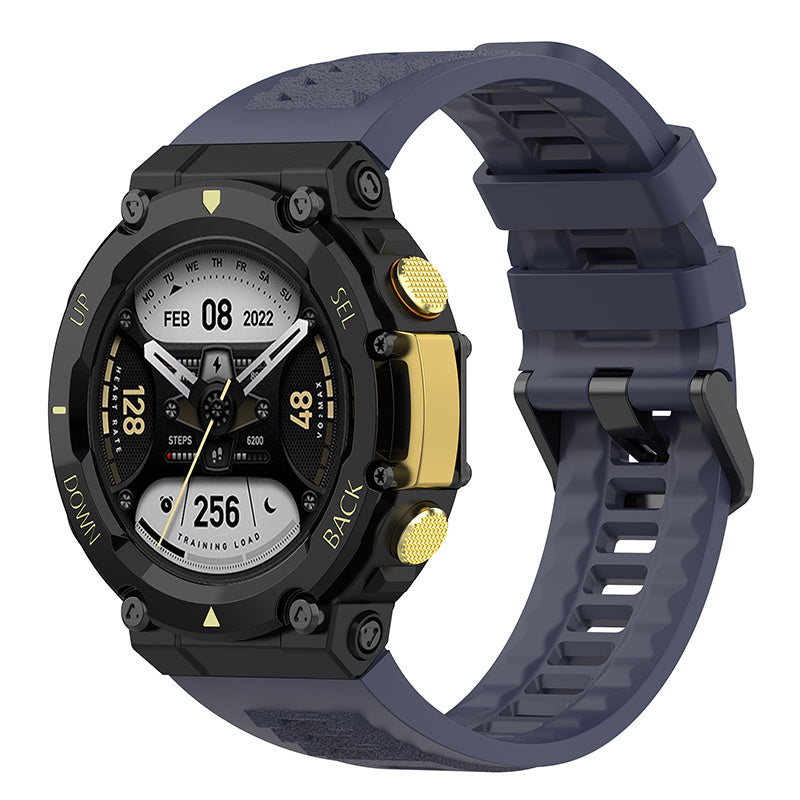 For Huami Amazfit T-Rex 2 Solid Color Soft Silicone Sports Smart Watch Band Replacement Wrist Strap