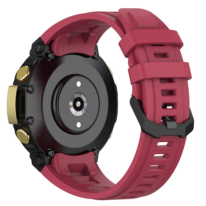 For Huami Amazfit T-Rex 2 Solid Color Soft Silicone Sports Smart Watch Band Replacement Wrist Strap