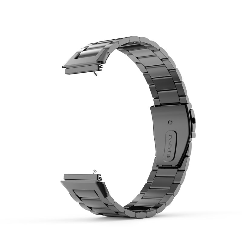 For Huawei Band 7 Three Beads Stainless Steel Smart Watch Band Replacement Anti-wear Wrist Strap