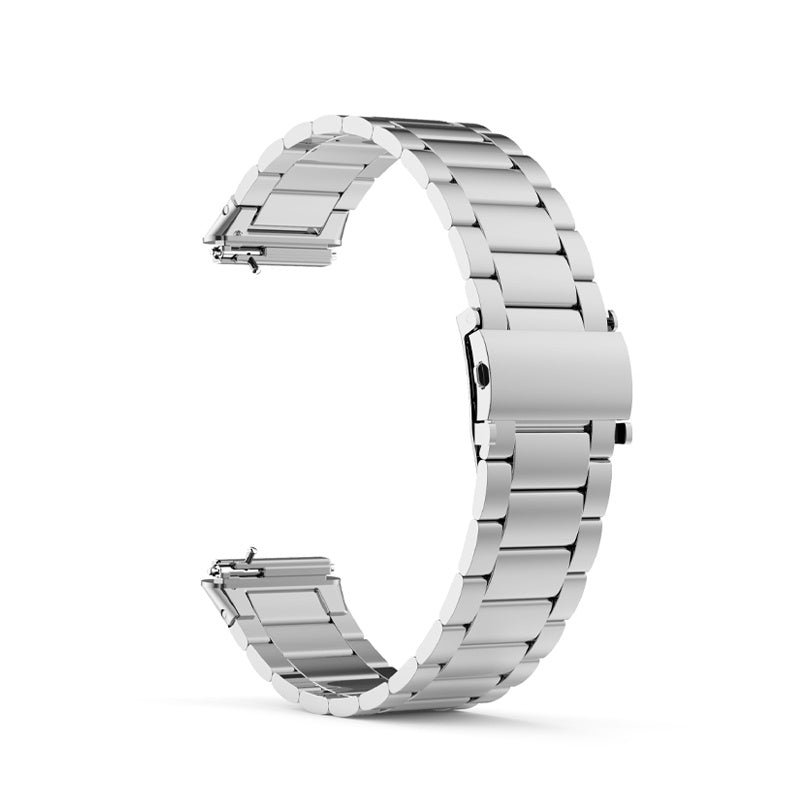 For Huawei Band 7 Three Beads Watch Band Replacement Stainless Steel Anti-scratch Wrist Strap
