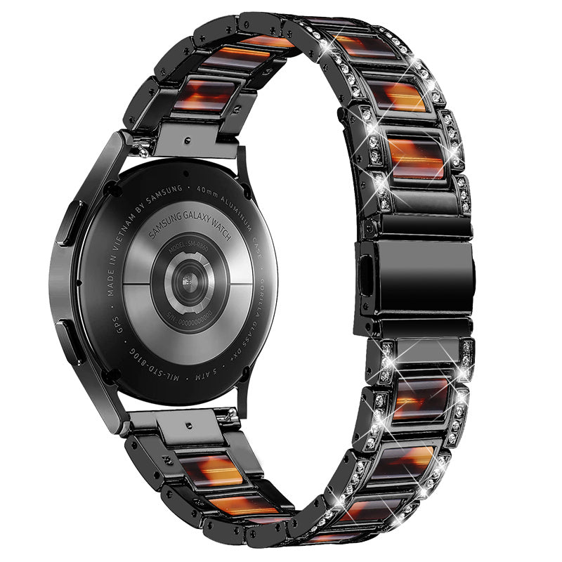 For Huawei Watch GT 2 42mm / Watch 2 / Honor MagicWatch 2 42mm Stainless Steel Watch Band Rhinestone Decor Resin Wrist Strap