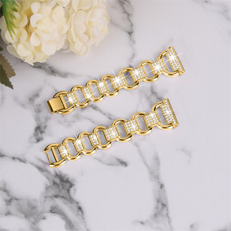 For Huawei Watch GT 2 42mm / Honor Magic Watch 2 42mm Metal Watch Strap Quick Release 20mm Watch Band Rhinestone Decoration Watchband