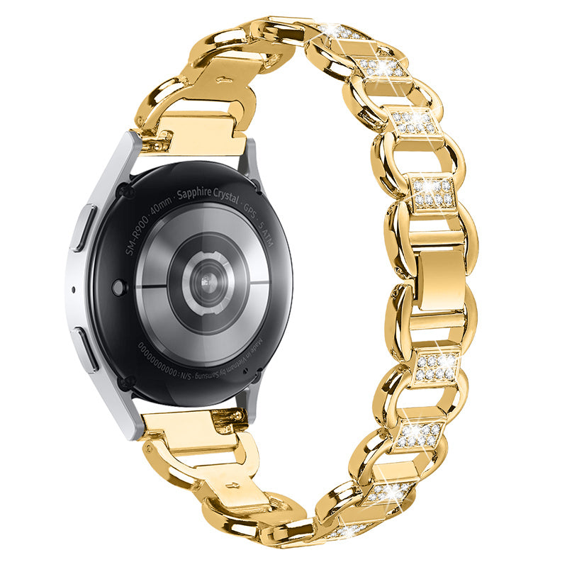 For Huawei Watch GT 2 42mm / Honor Magic Watch 2 42mm Metal Watch Strap Quick Release 20mm Watch Band Rhinestone Decoration Watchband