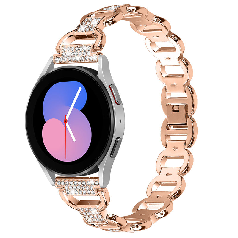 For Huawei Watch GT 2 42mm / Honor Magic Watch 2 42mm Metal Watch Strap Quick Release 20mm Watch Band Rhinestone Decoration Watchband