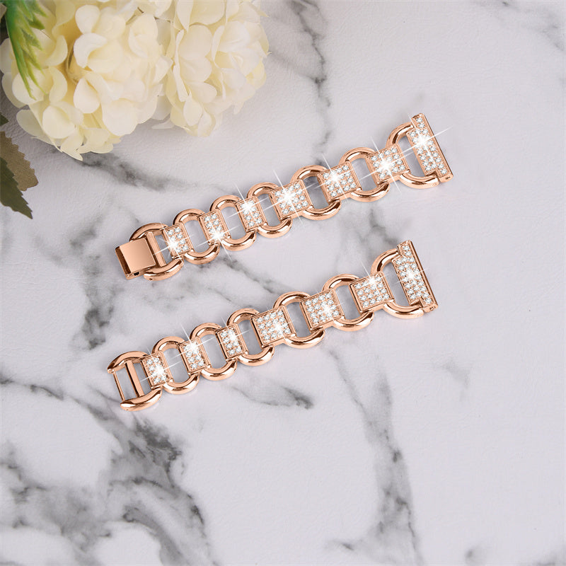 For Huawei Watch GT 2 42mm / Honor Magic Watch 2 42mm Metal Watch Strap Quick Release 20mm Watch Band Rhinestone Decoration Watchband