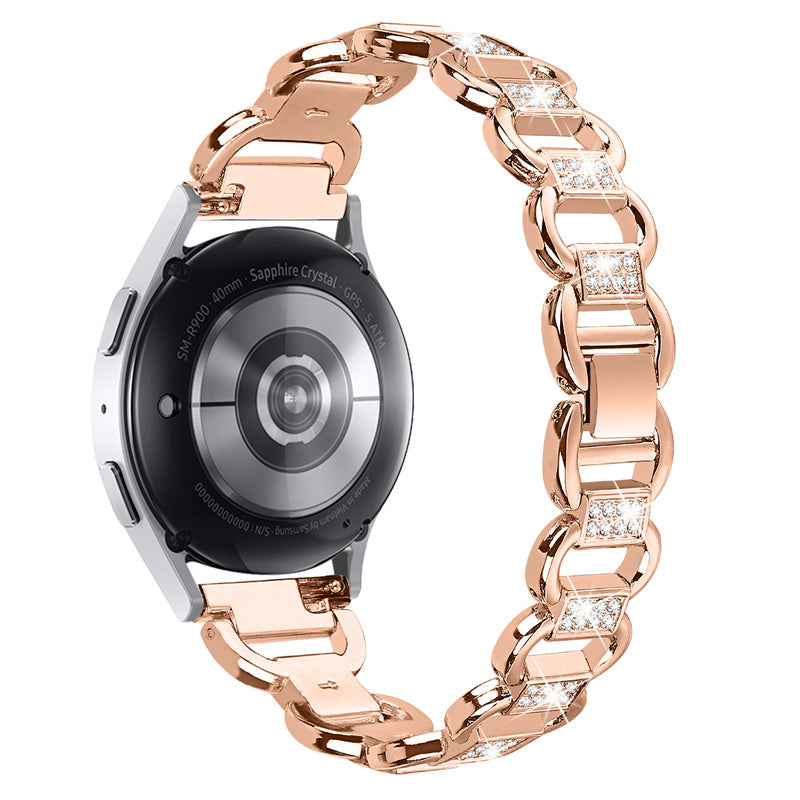 For Huawei Watch GT 2 42mm / Honor Magic Watch 2 42mm Metal Watch Strap Quick Release 20mm Watch Band Rhinestone Decoration Watchband