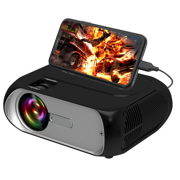 T7 1080P HD Video Mini Projector Portable 200ANSI Movie Projector with Synchronize Smartphone Screen Function