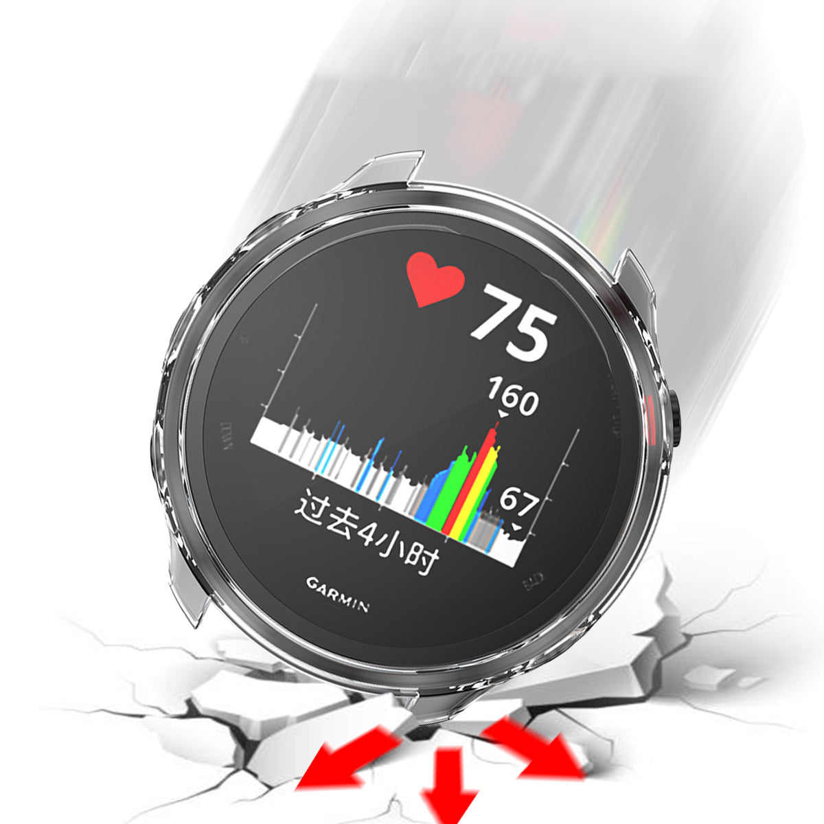 Electroplating TPU Smart Watch Cover Shell for Garmin Forerunner 245