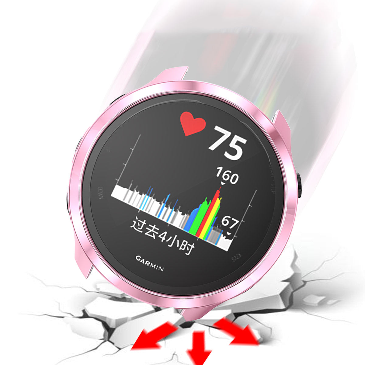 Electroplating TPU Smart Watch Cover Shell for Garmin Forerunner 245