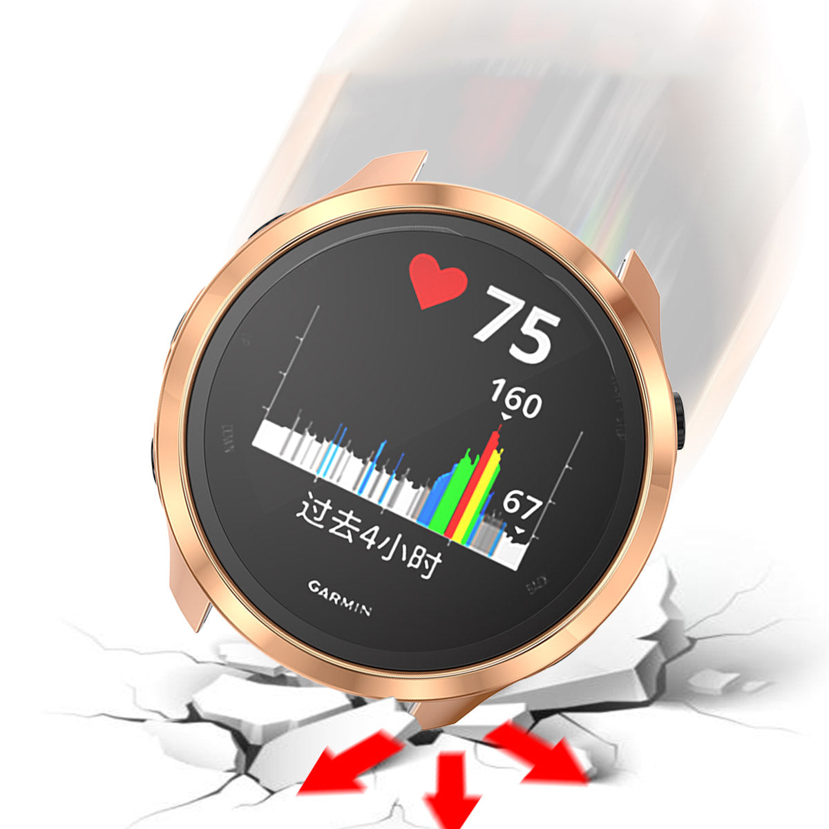 Electroplating TPU Smart Watch Cover Shell for Garmin Forerunner 245