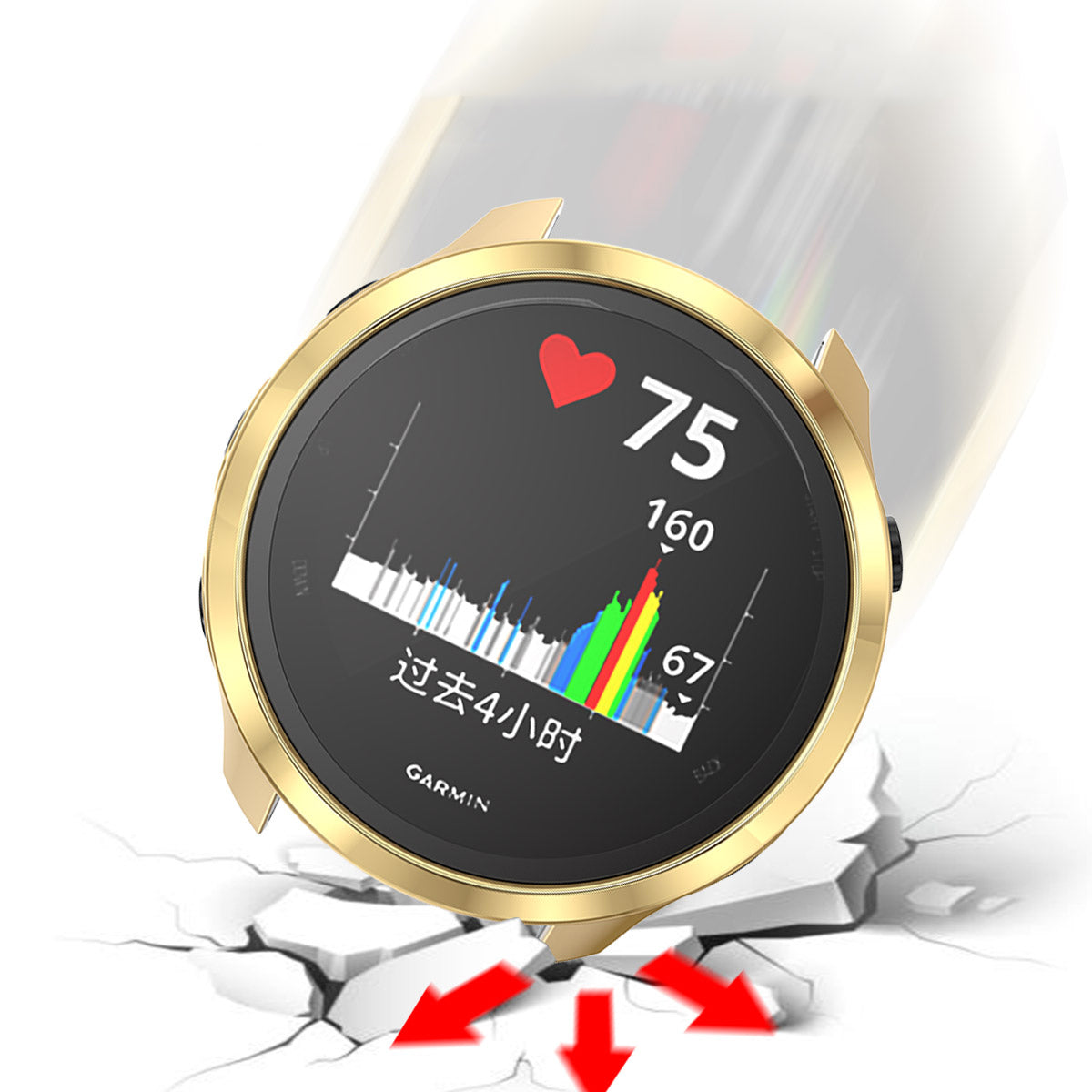Electroplating TPU Smart Watch Cover Shell for Garmin Forerunner 245