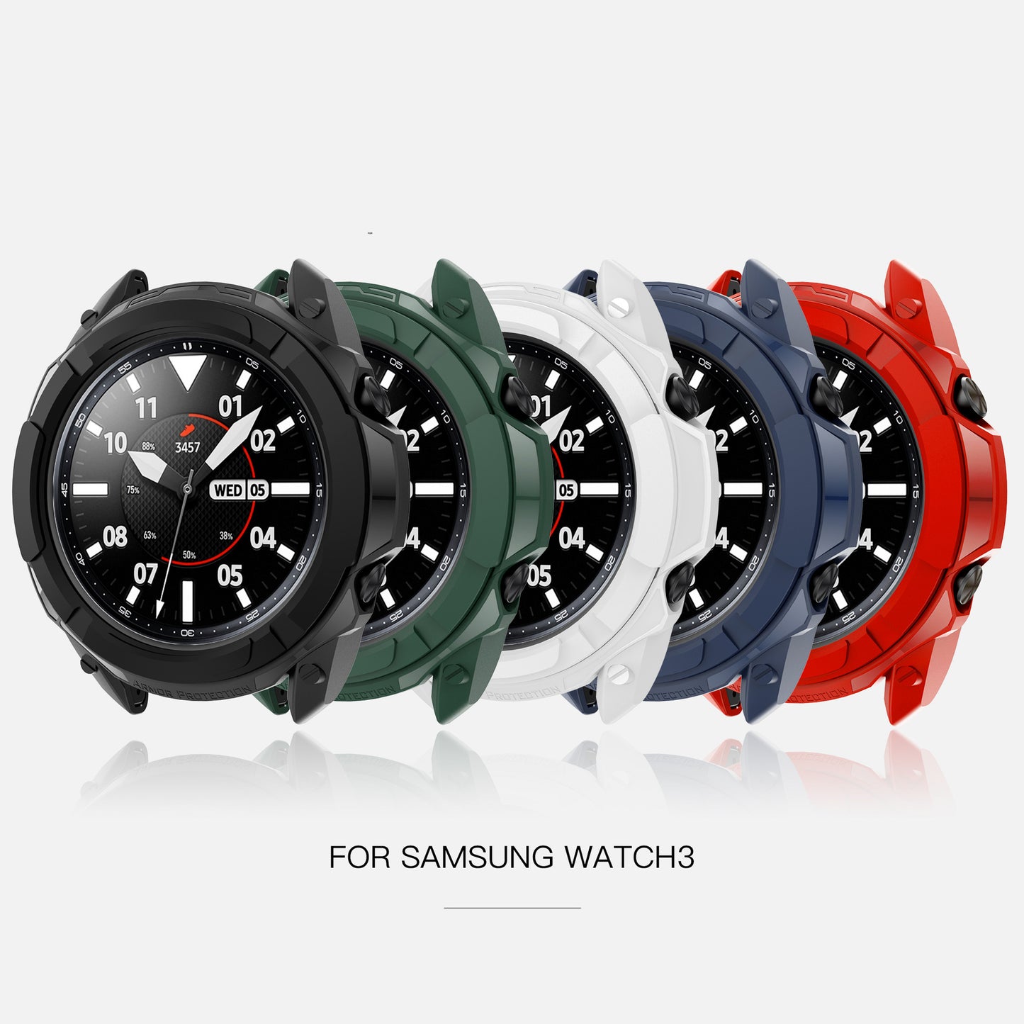 Soft TPU Armor Protective Watch Frame Case for Samsung Galaxy Watch3 45mm