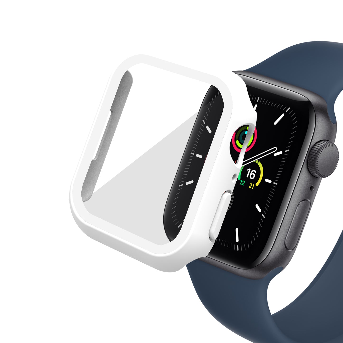 2-in-1 9H Tempered Glass Film Matte Hard PC Watch Case Cover for Apple Watch Series 7 45mm / Series 8 45mm