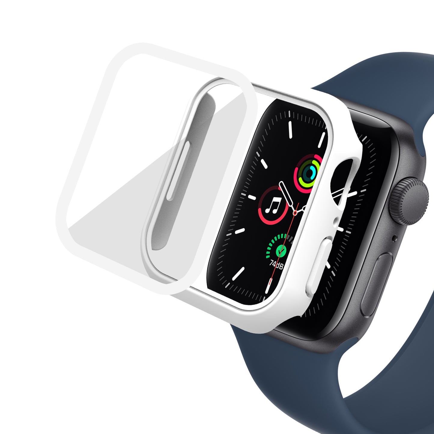 2-in-1 9H Tempered Glass Film Matte Hard PC Watch Case Cover for Apple Watch Series 7 45mm / Series 8 45mm