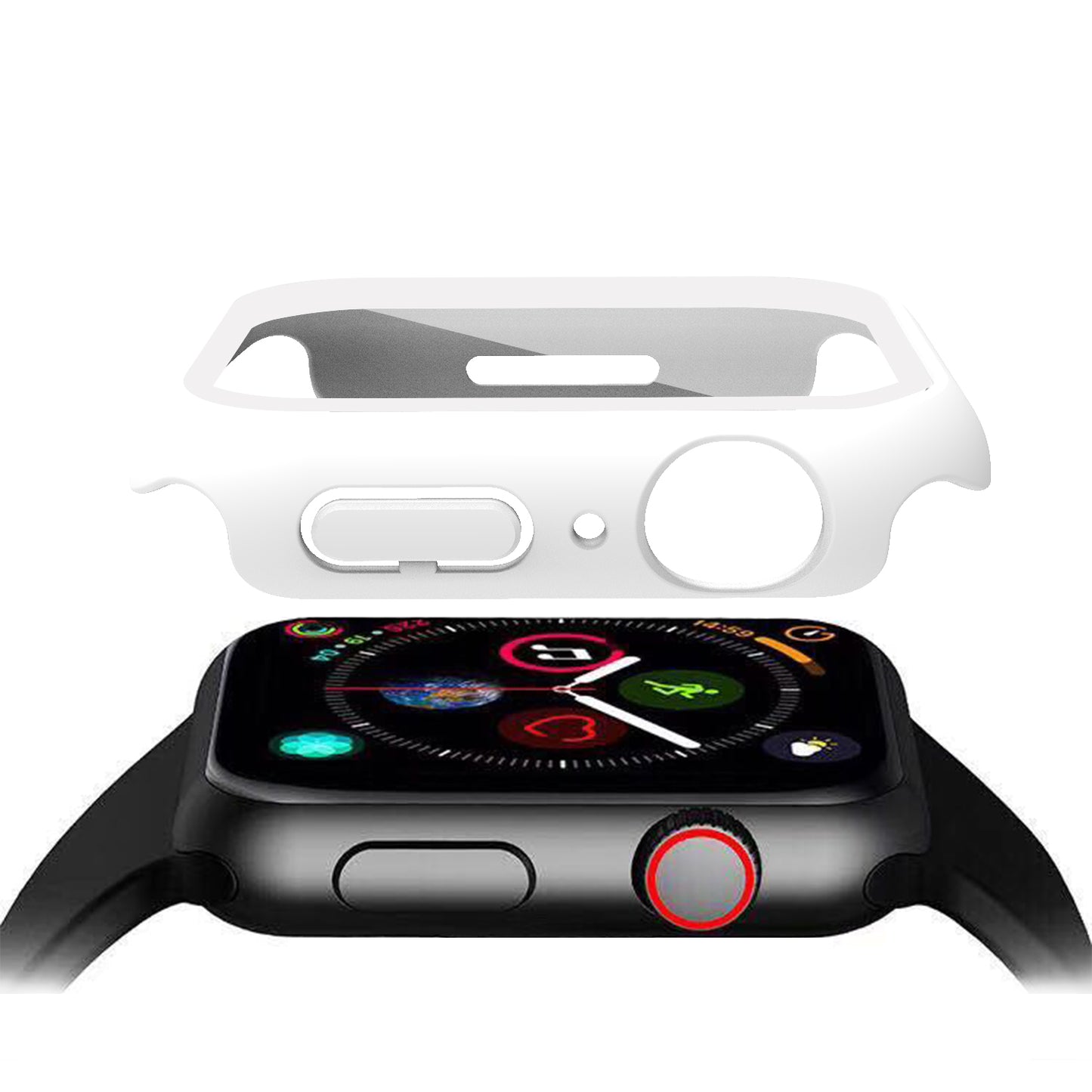 2-in-1 9H Tempered Glass Film Matte Hard PC Watch Case Cover for Apple Watch Series 7 45mm / Series 8 45mm