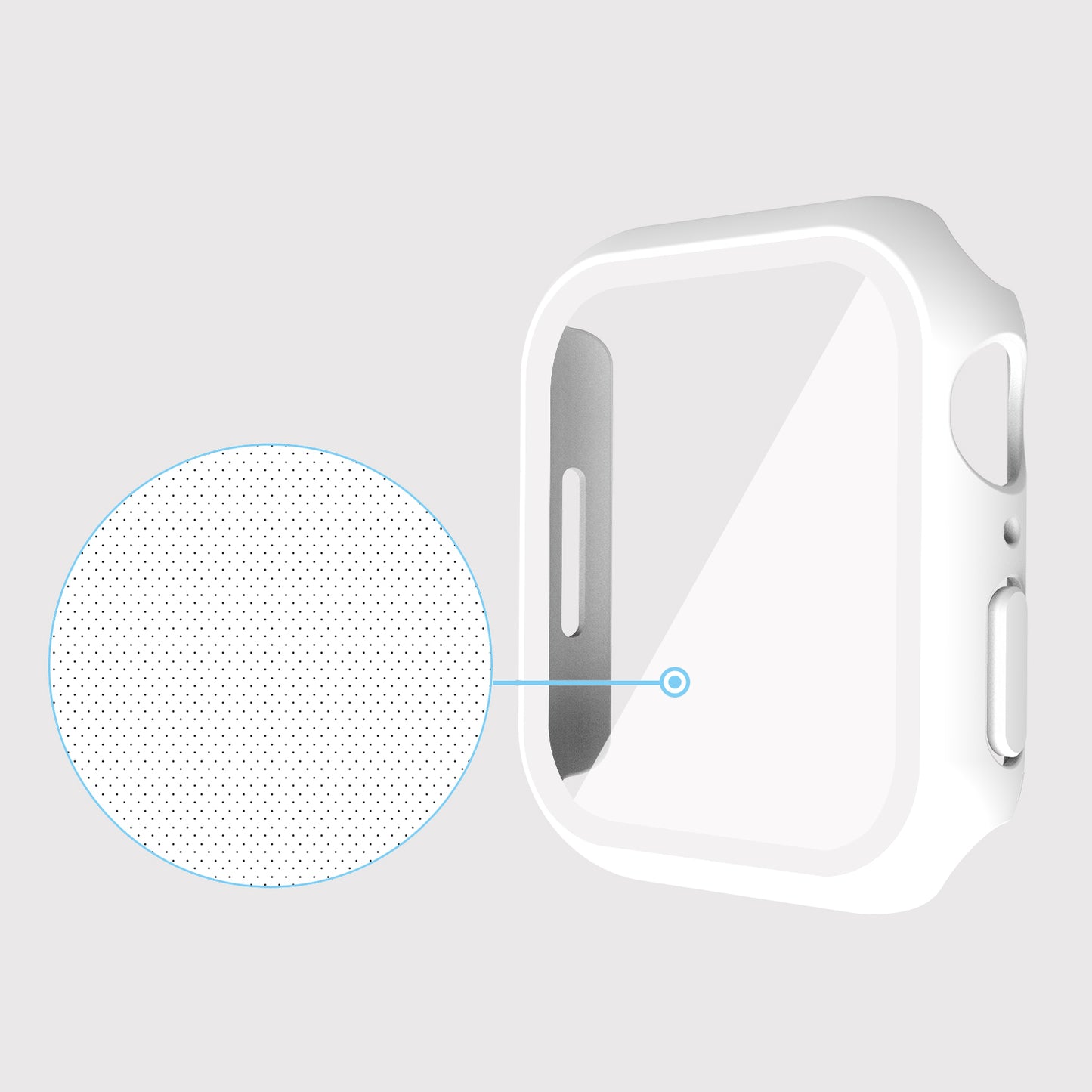 2-in-1 9H Tempered Glass Film Matte Hard PC Watch Case Cover for Apple Watch Series 7 45mm / Series 8 45mm