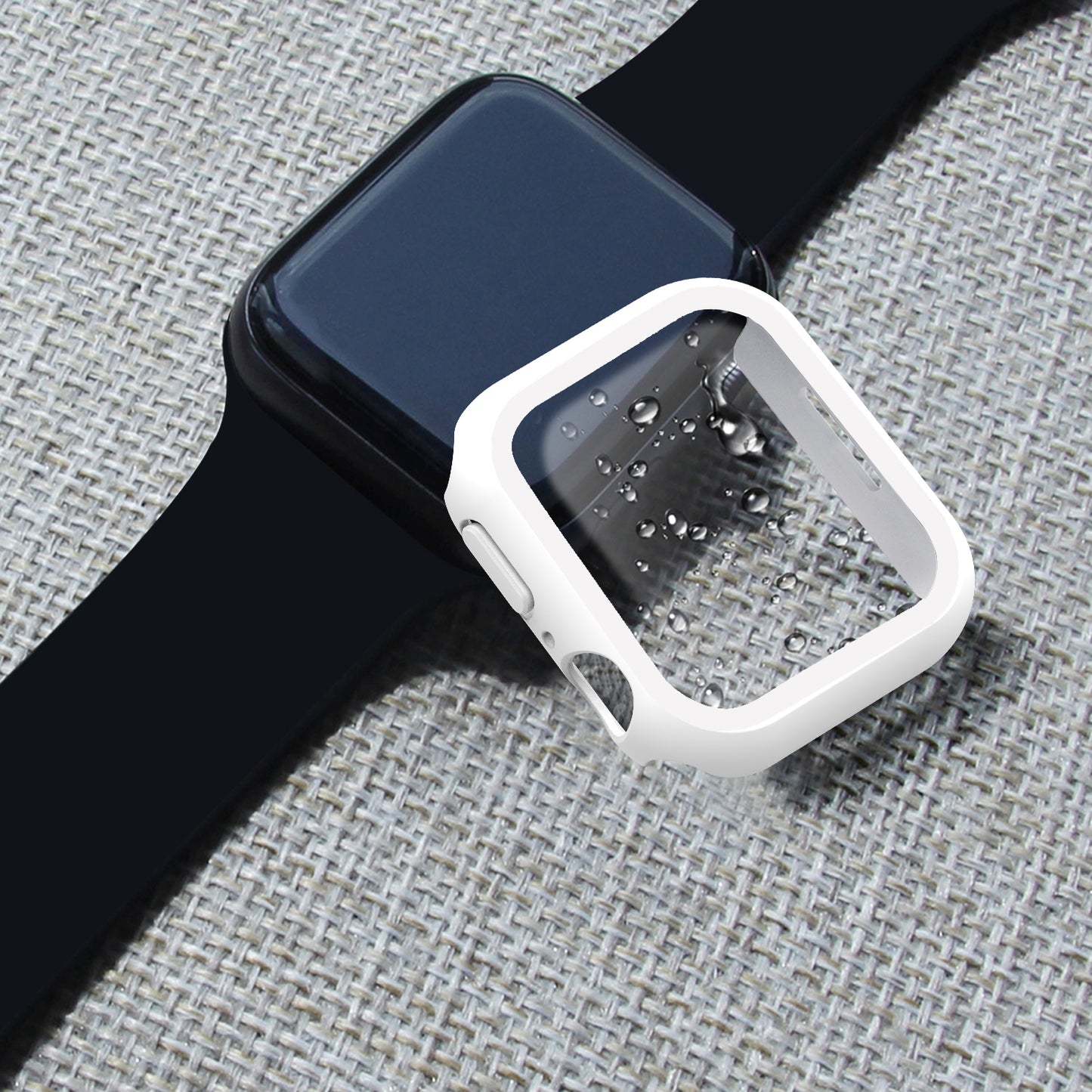 2-in-1 9H Tempered Glass Film Matte Hard PC Watch Case Cover for Apple Watch Series 7 45mm / Series 8 45mm