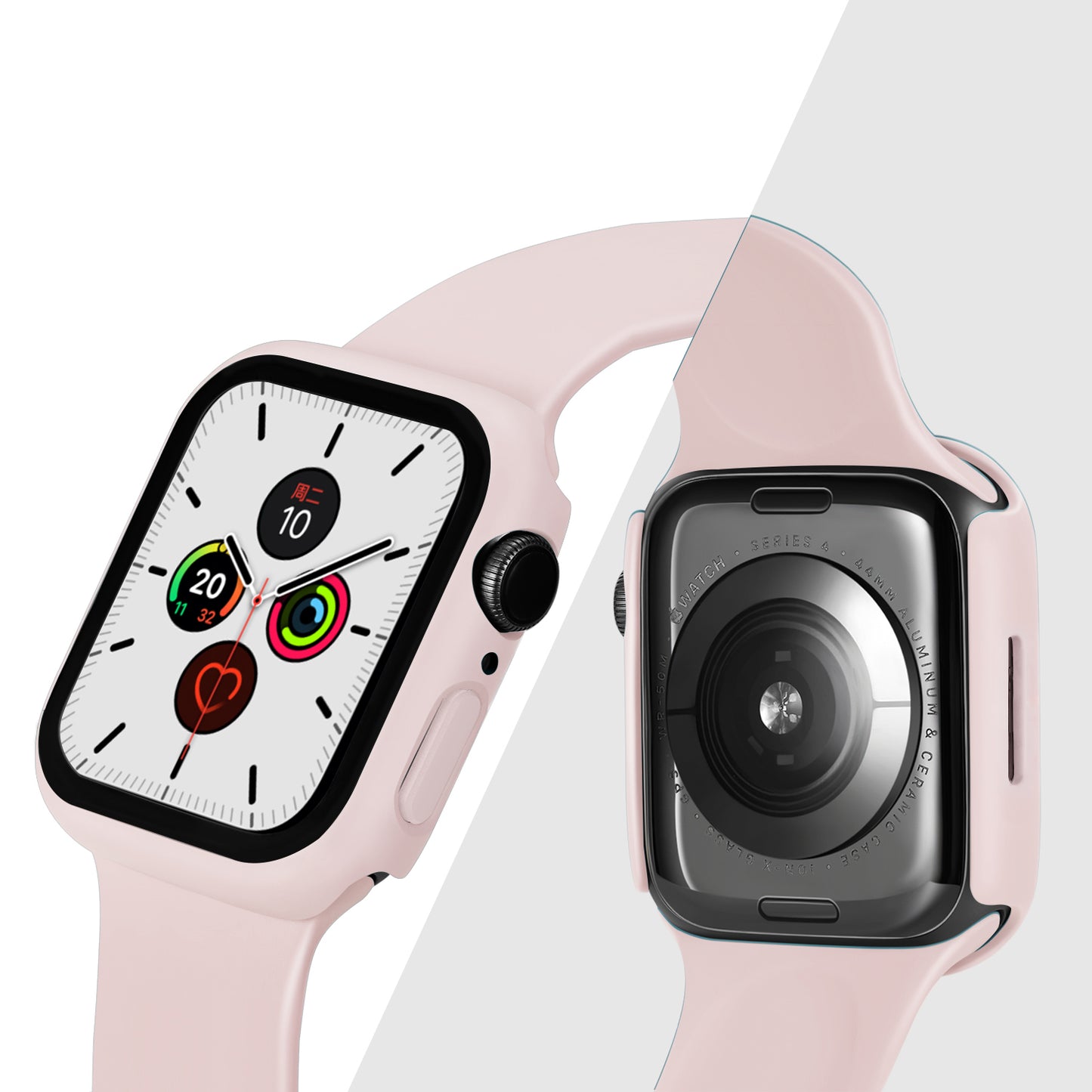 2-in-1 9H Tempered Glass Film Matte Hard PC Watch Case Cover for Apple Watch Series 7 45mm / Series 8 45mm