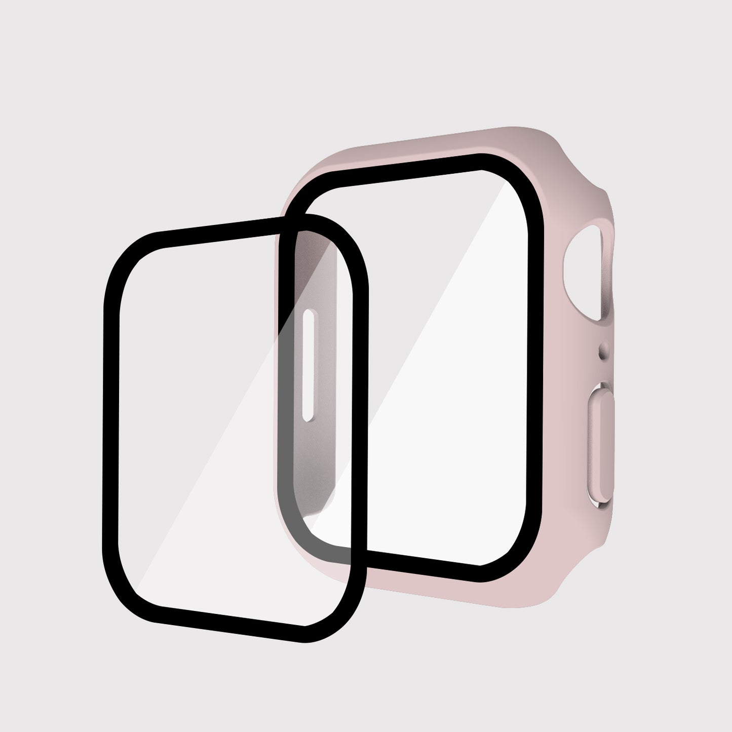 2-in-1 9H Tempered Glass Film Matte Hard PC Watch Case Cover for Apple Watch Series 7 45mm / Series 8 45mm