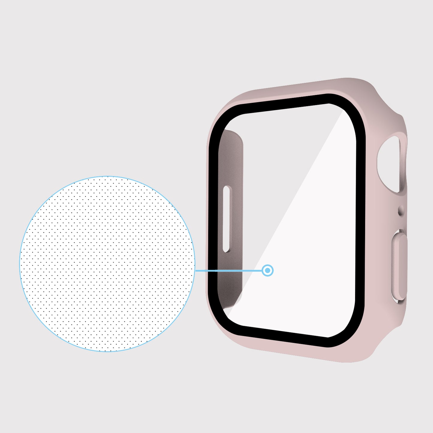 2-in-1 9H Tempered Glass Film Matte Hard PC Watch Case Cover for Apple Watch Series 7 45mm / Series 8 45mm