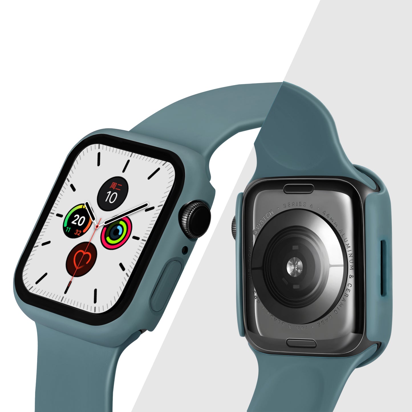 2-in-1 9H Tempered Glass Film Matte Hard PC Watch Case Cover for Apple Watch Series 7 45mm / Series 8 45mm