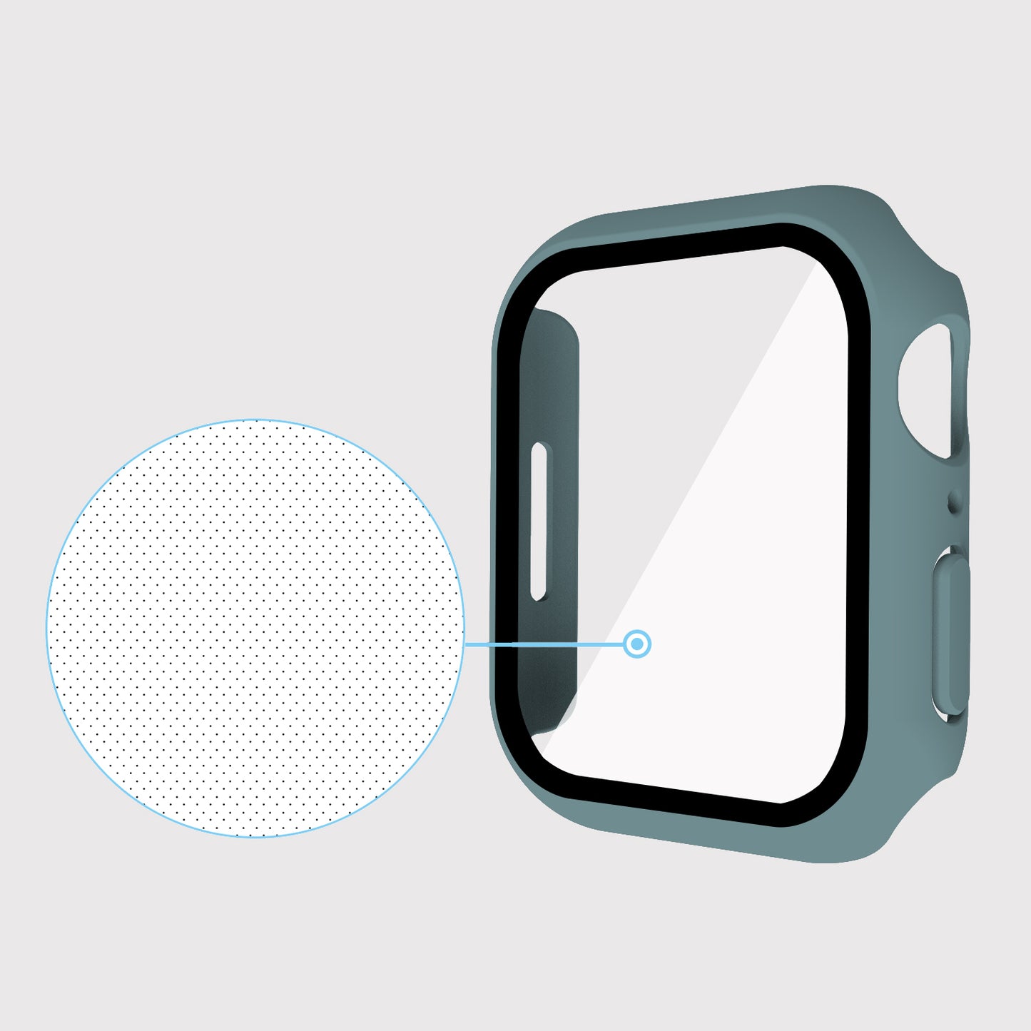 2-in-1 9H Tempered Glass Film Matte Hard PC Watch Case Cover for Apple Watch Series 7 45mm / Series 8 45mm