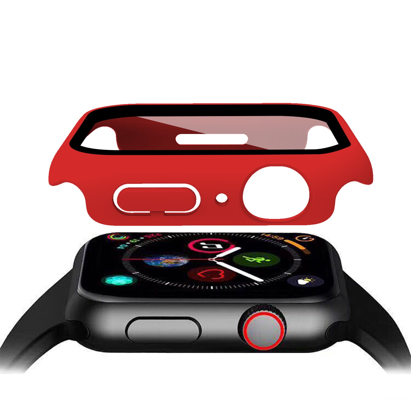 2-in-1 9H Tempered Glass Film Matte Hard PC Watch Case Cover for Apple Watch Series 7 45mm / Series 8 45mm