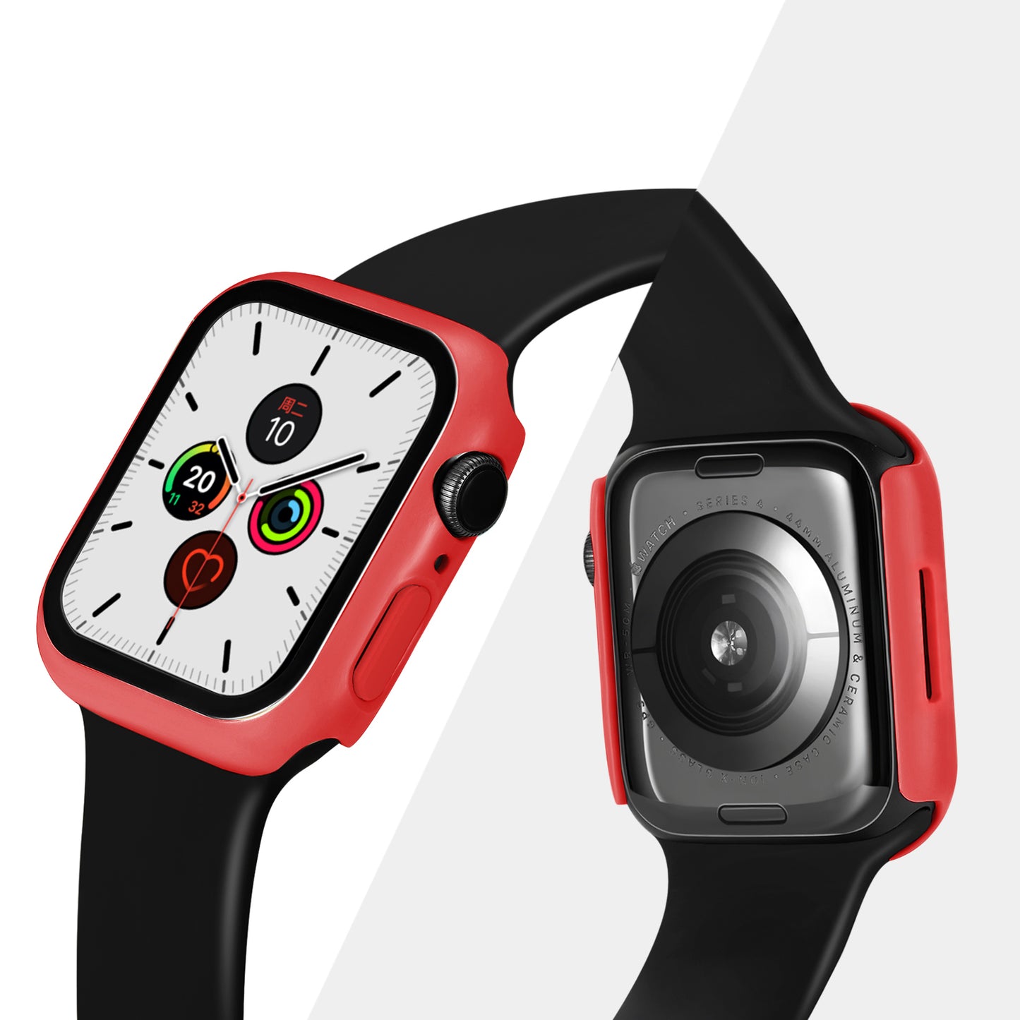 2-in-1 9H Tempered Glass Film Matte Hard PC Watch Case Cover for Apple Watch Series 7 45mm / Series 8 45mm