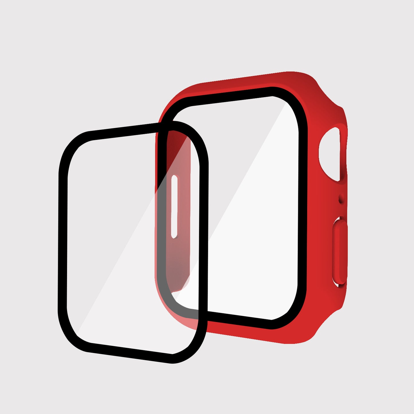 2-in-1 9H Tempered Glass Film Matte Hard PC Watch Case Cover for Apple Watch Series 7 45mm / Series 8 45mm