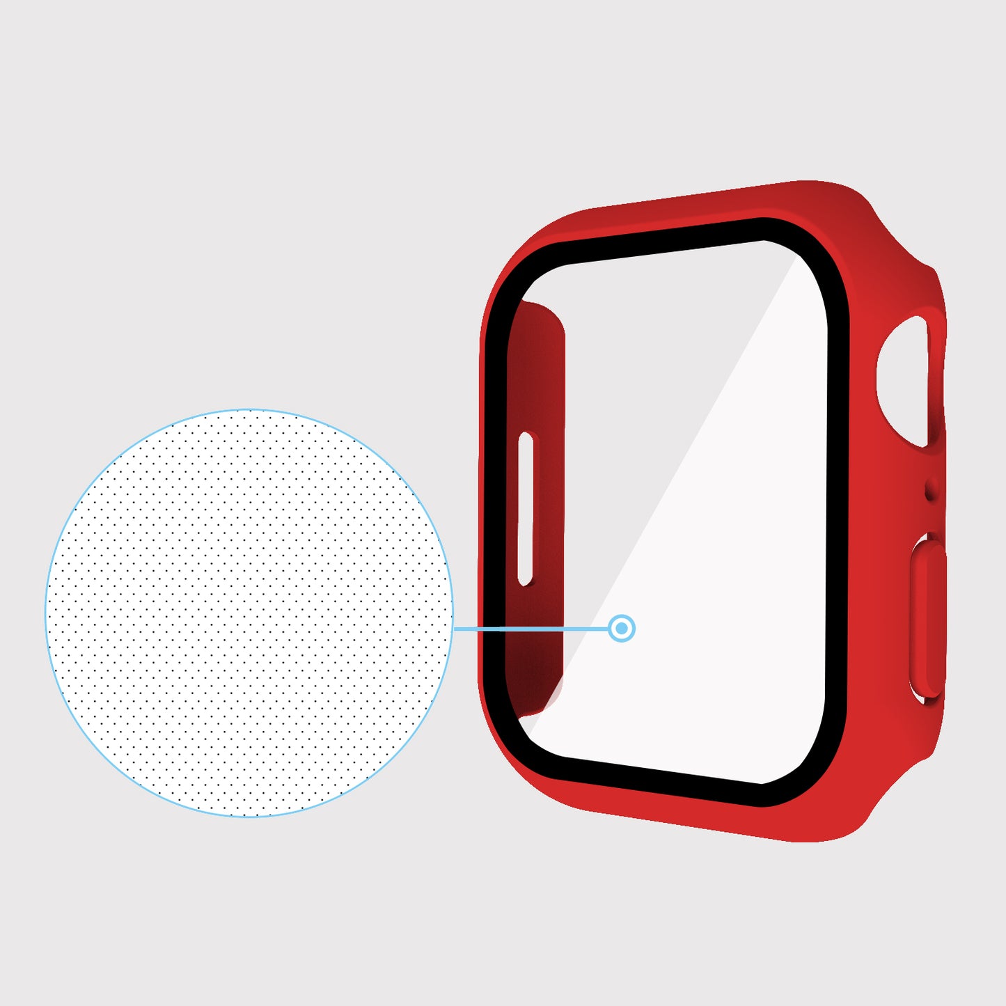2-in-1 9H Tempered Glass Film Matte Hard PC Watch Case Cover for Apple Watch Series 7 45mm / Series 8 45mm