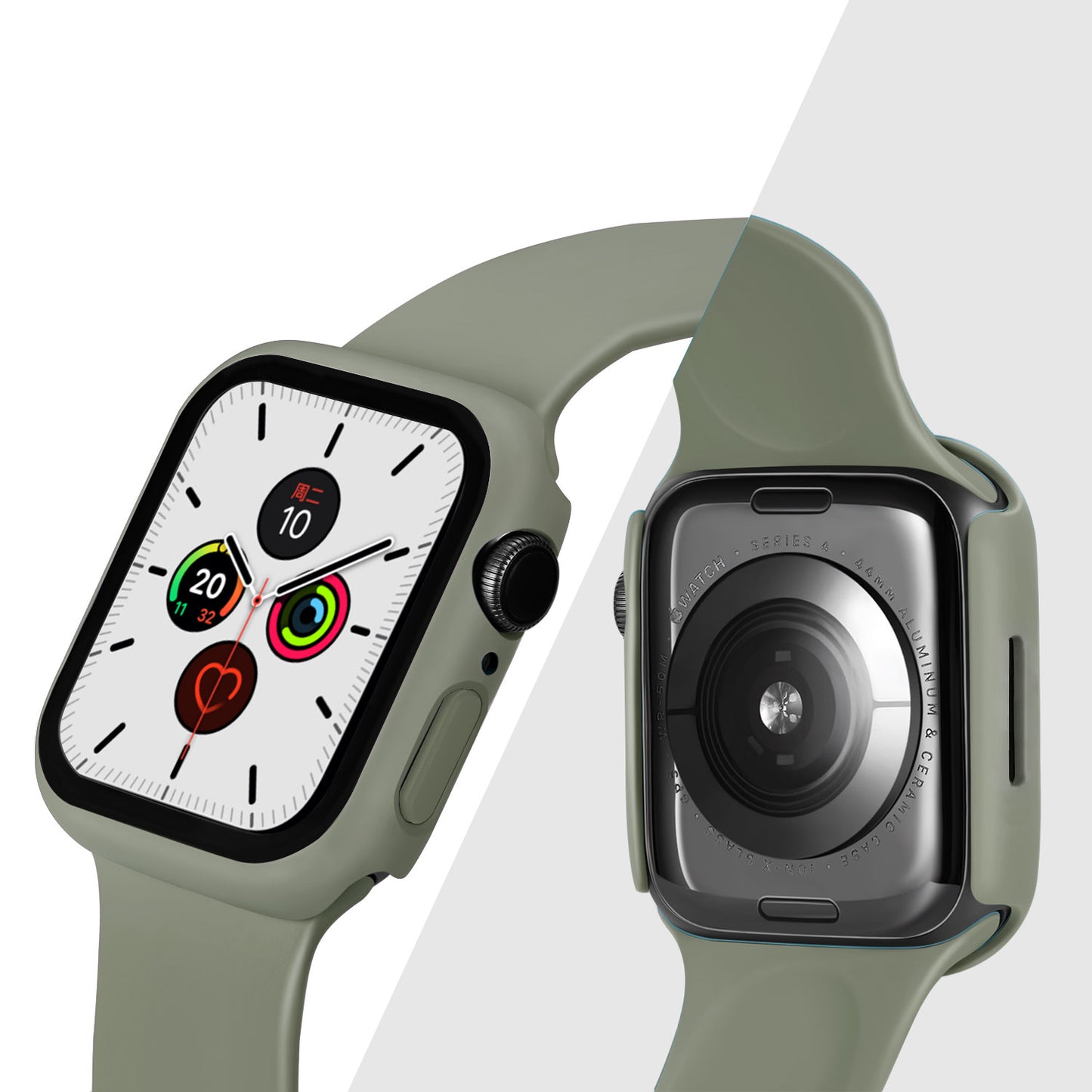 2-in-1 9H Tempered Glass Film Matte Hard PC Watch Case Cover for Apple Watch Series 7 45mm / Series 8 45mm