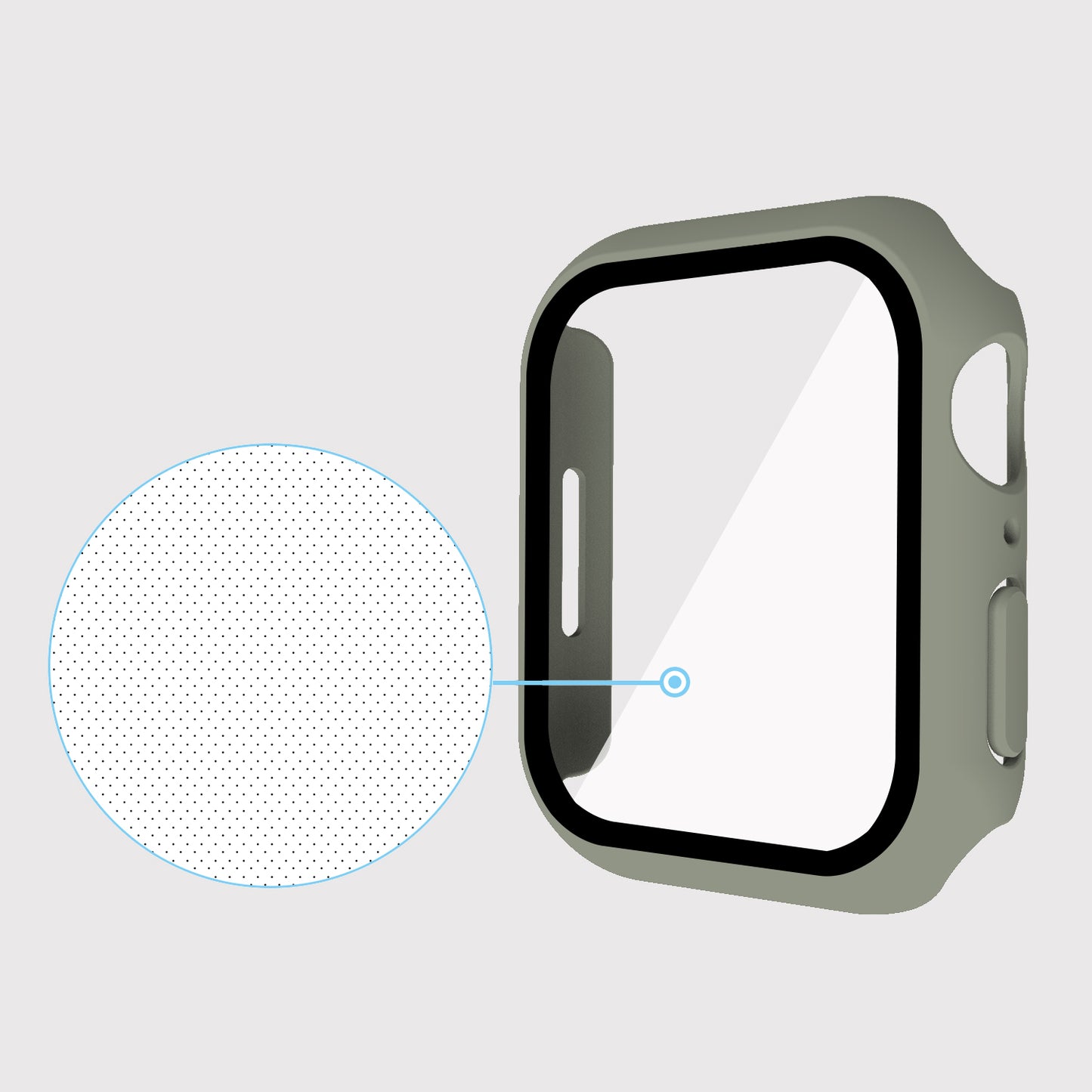 2-in-1 9H Tempered Glass Film Matte Hard PC Watch Case Cover for Apple Watch Series 7 45mm / Series 8 45mm