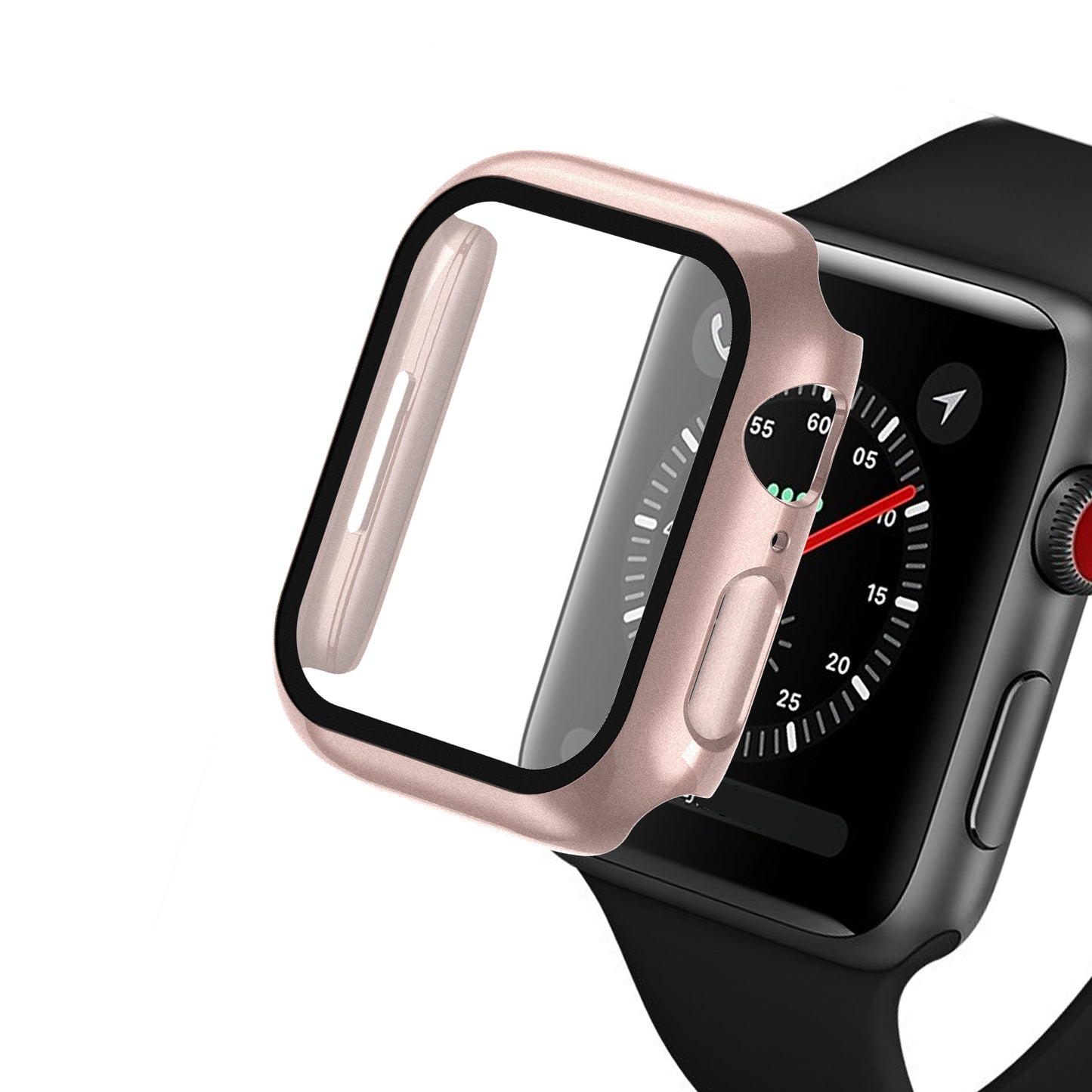 2-in-1 9H Tempered Glass Film Matte Hard PC Watch Case Cover for Apple Watch Series 7 45mm / Series 8 45mm