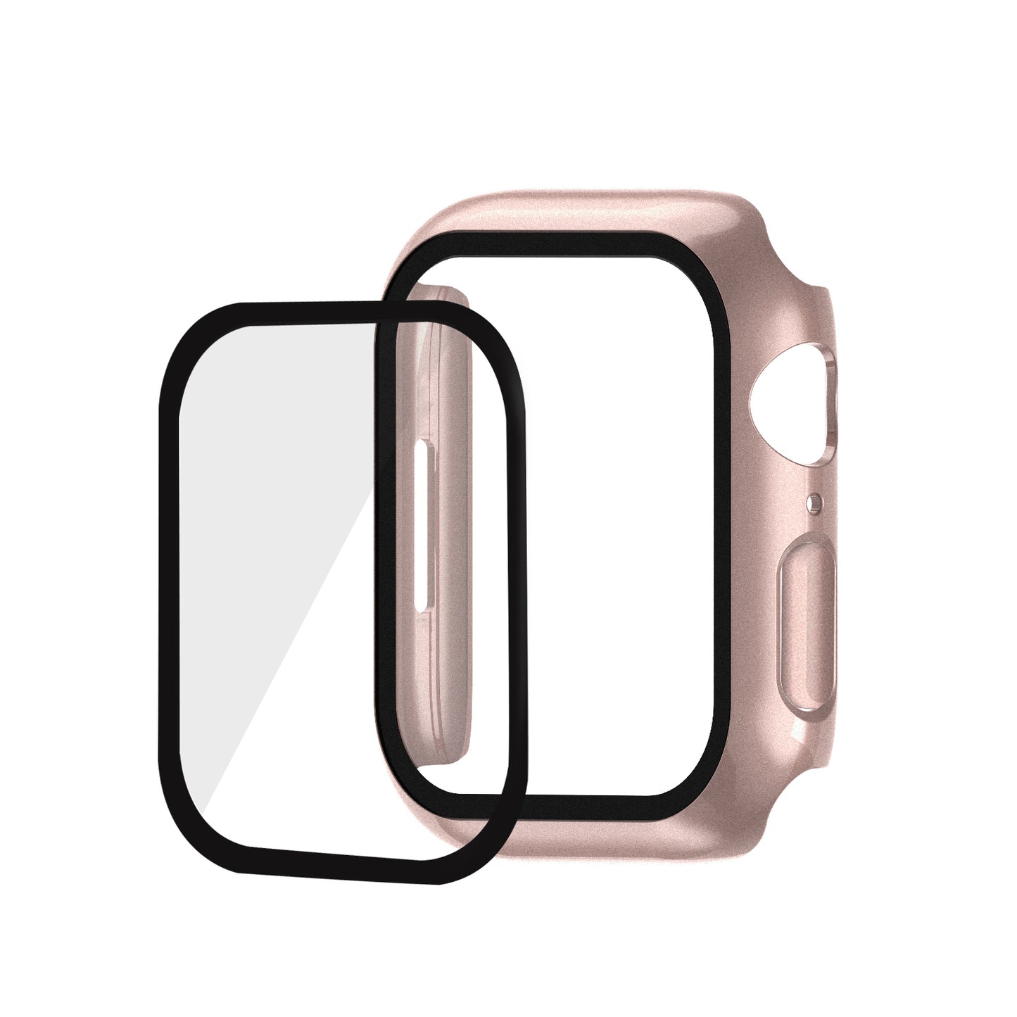 2-in-1 9H Tempered Glass Film Matte Hard PC Watch Case Cover for Apple Watch Series 7 45mm / Series 8 45mm