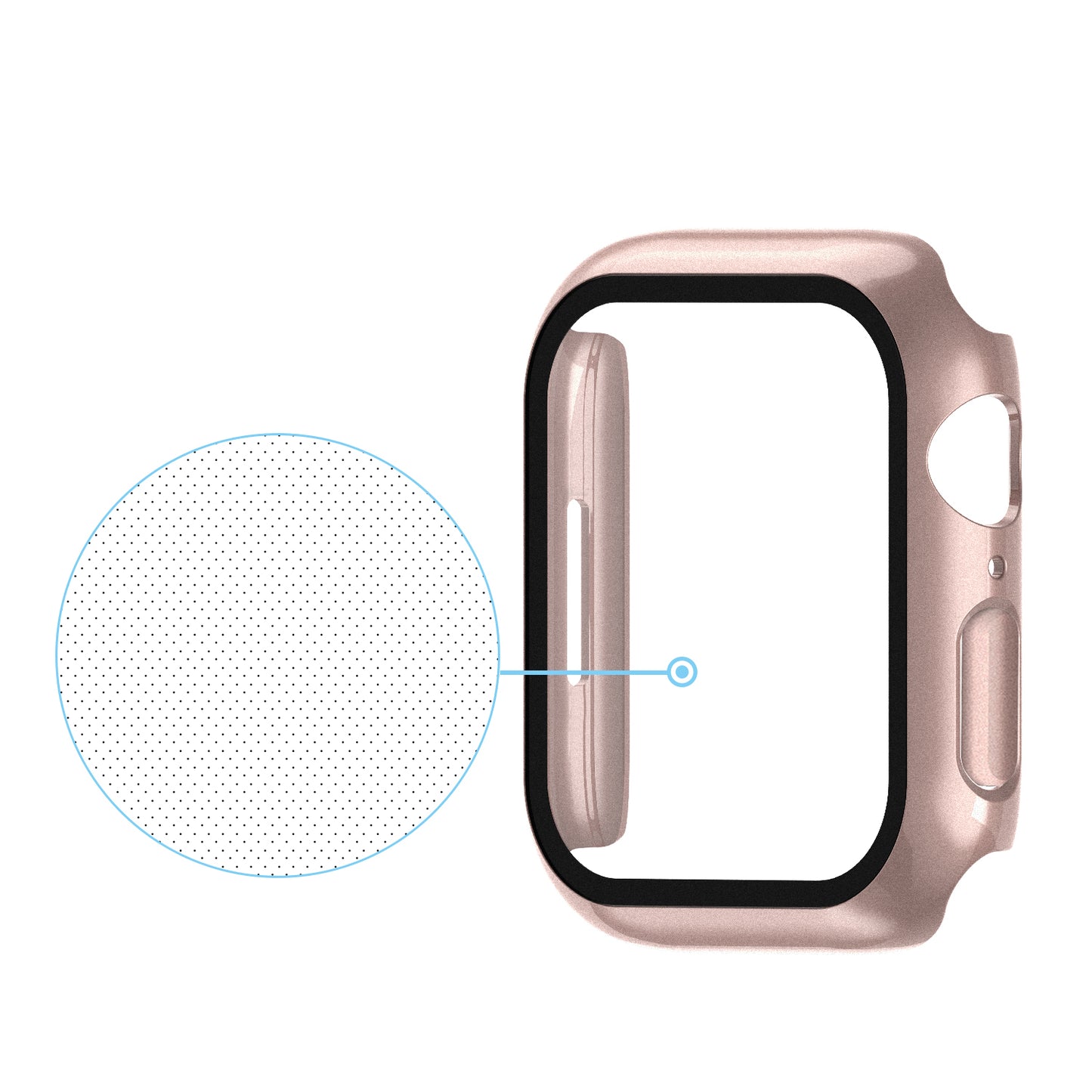 2-in-1 9H Tempered Glass Film Matte Hard PC Watch Case Cover for Apple Watch Series 7 45mm / Series 8 45mm