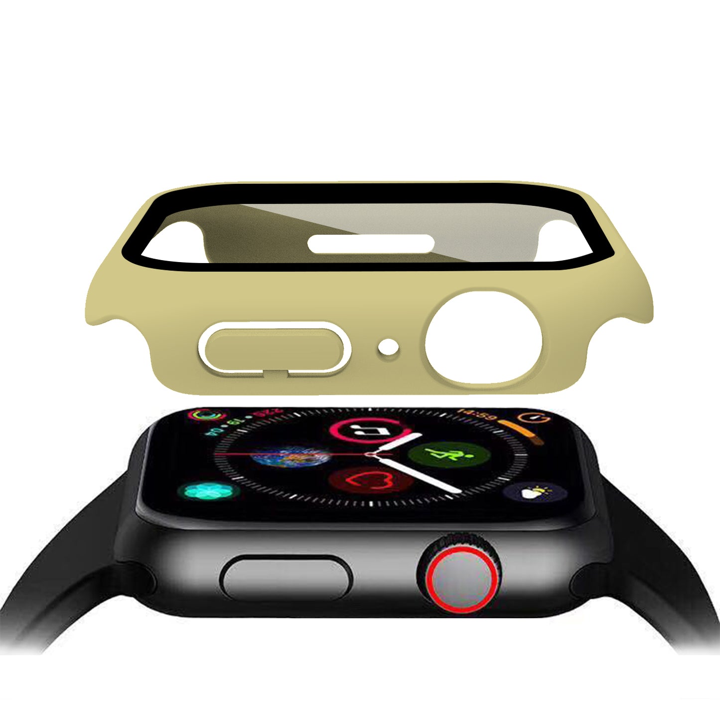 2-in-1 9H Tempered Glass Film Matte Hard PC Watch Case Cover for Apple Watch Series 7 45mm / Series 8 45mm
