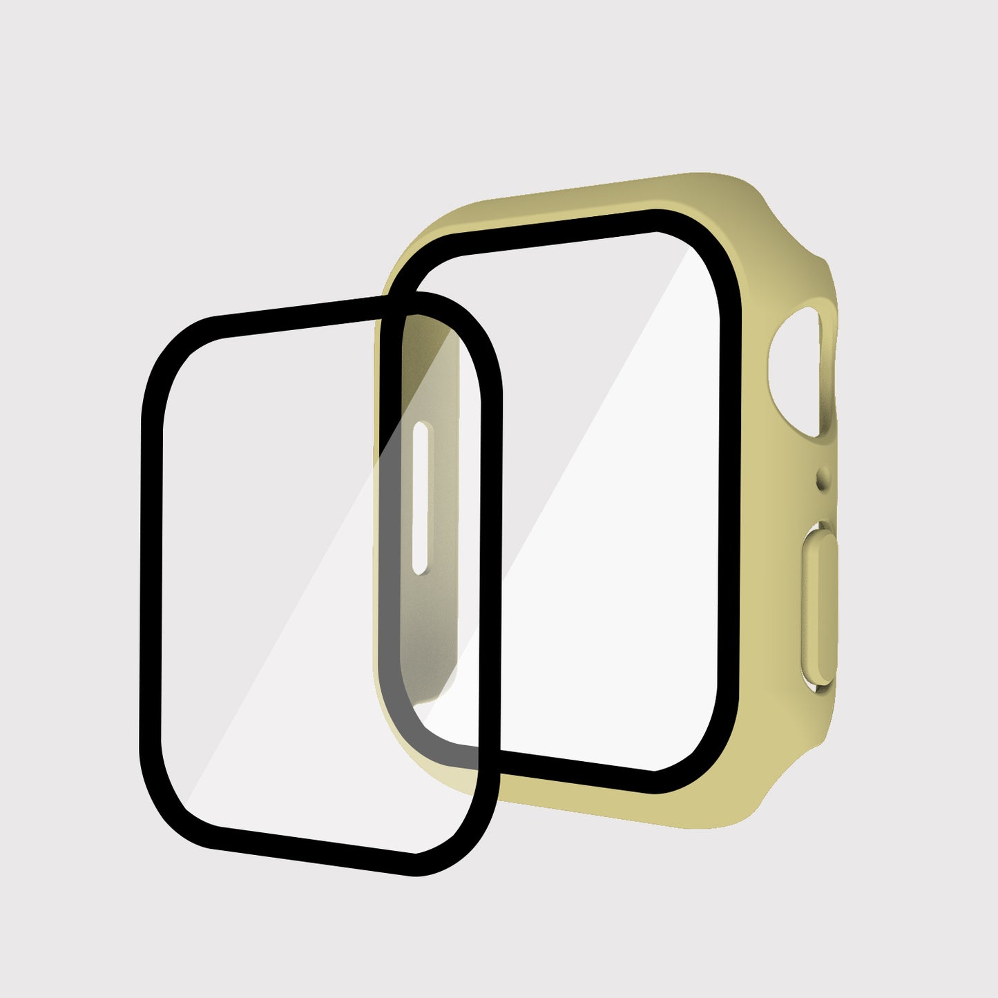 2-in-1 9H Tempered Glass Film Matte Hard PC Watch Case Cover for Apple Watch Series 7 45mm / Series 8 45mm