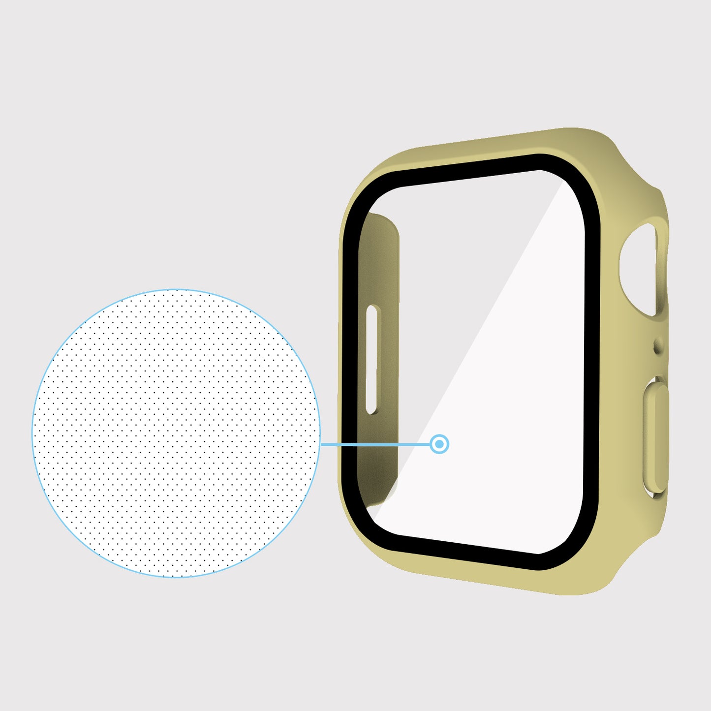 2-in-1 9H Tempered Glass Film Matte Hard PC Watch Case Cover for Apple Watch Series 7 45mm / Series 8 45mm