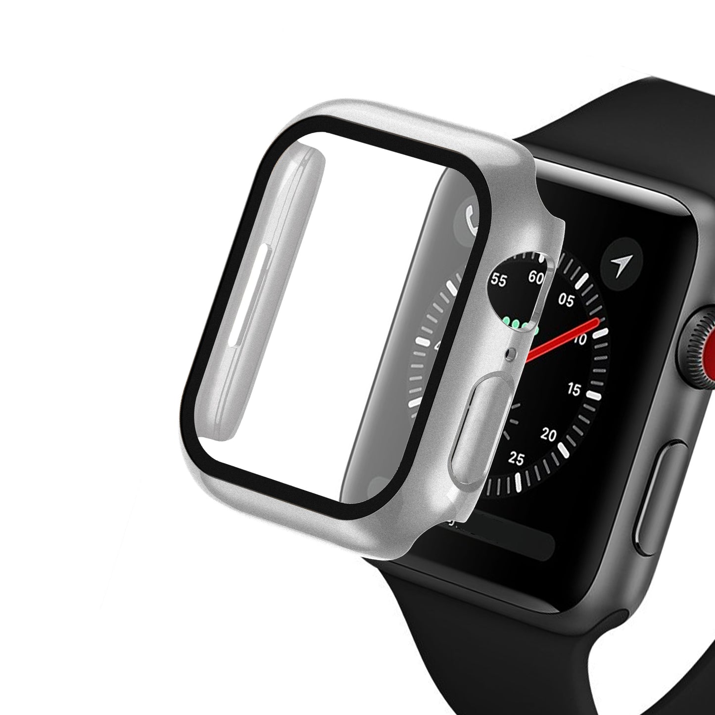 2-in-1 9H Tempered Glass Film Matte Hard PC Watch Case Cover for Apple Watch Series 7 45mm / Series 8 45mm