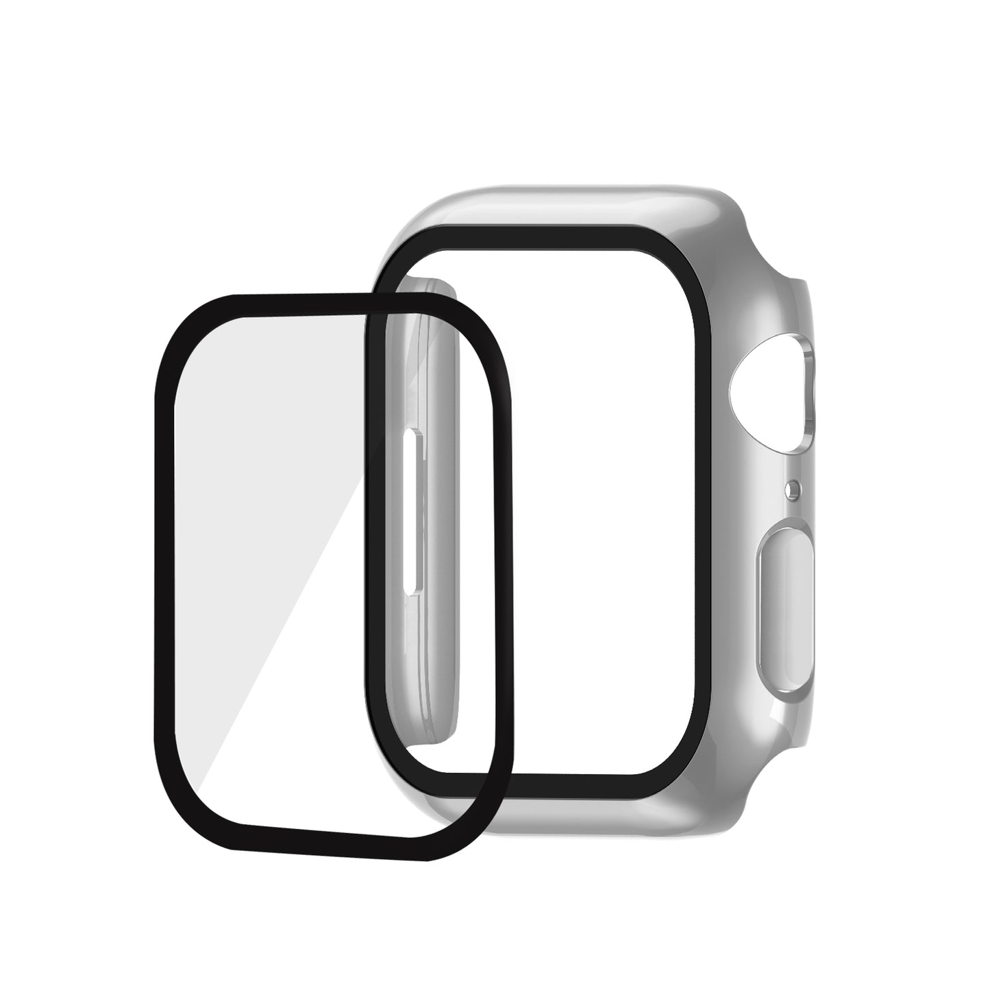 2-in-1 9H Tempered Glass Film Matte Hard PC Watch Case Cover for Apple Watch Series 7 45mm / Series 8 45mm